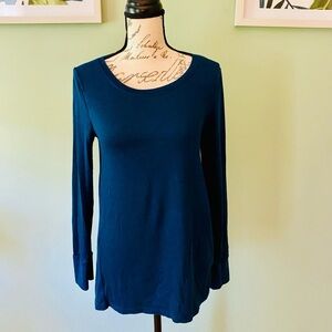 Women's Cuddl Duds Blue Long Sleeve Top Size Small